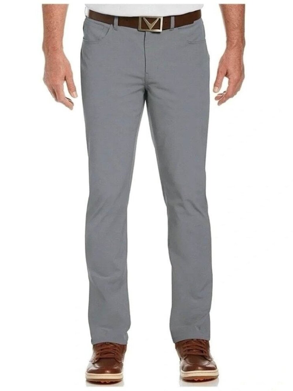 NWT CALLAWAY Stretch Waistband Opti-Dri Pants Size 38 X 32 Black Heather Gray